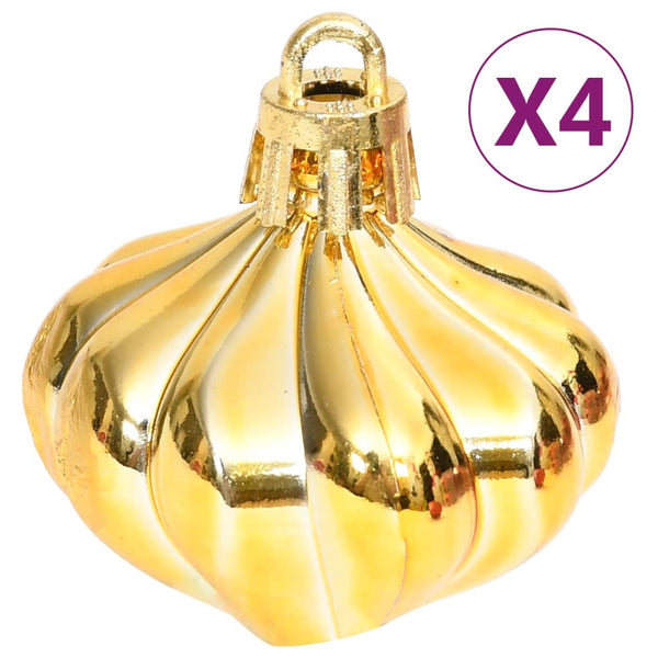70-teiliges Weihnachtskugel-Set Gold und Rot