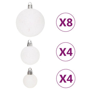 Weihnachtskugel Set Rot Weiß 64-teilig