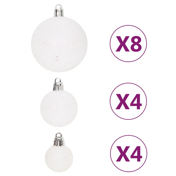 Weihnachtskugel Set Rot Weiß 64-teilig