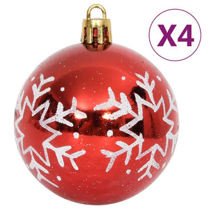 Weihnachtskugel Set Rot Weiß 64-teilig