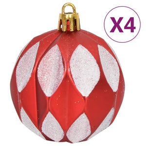 Weihnachtskugel Set Rot Weiß 64-teilig