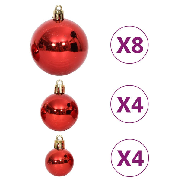 Weihnachtskugel Set Rot Weiß 64-teilig