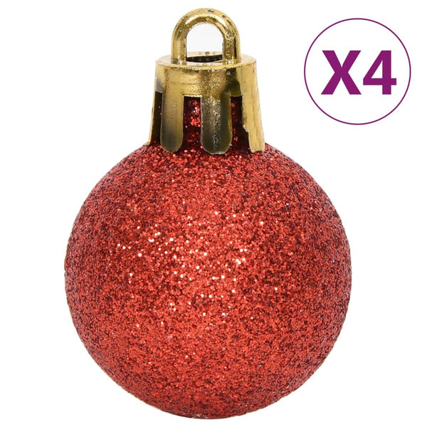 Weihnachtskugel Set Rot Weiß 64-teilig