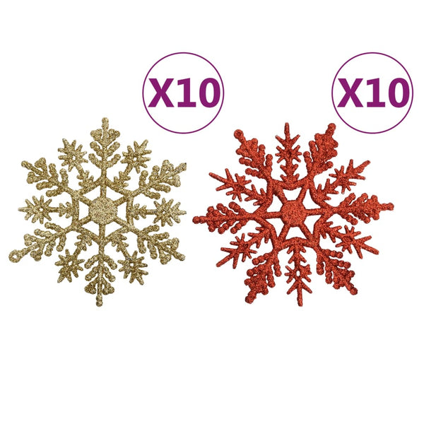 108-tlg. Weihnachtsbaumkugel Set Gold & Rot