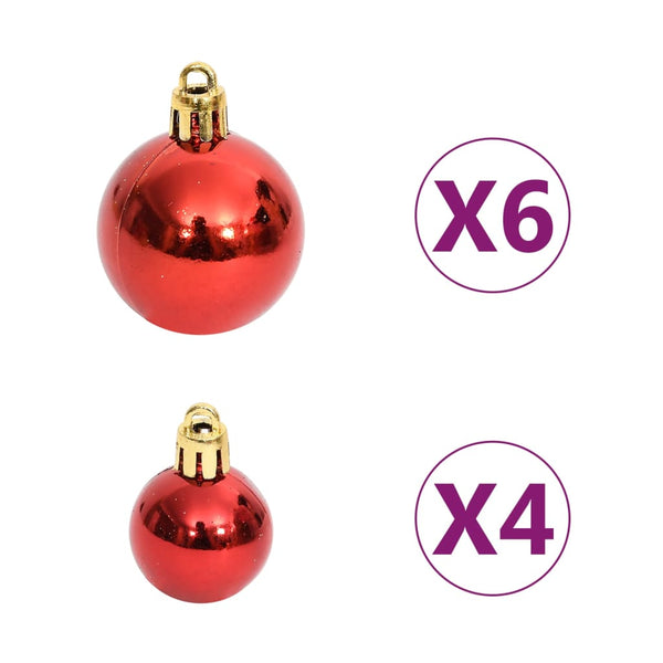 108-tlg. Weihnachtsbaumkugel Set Gold & Rot