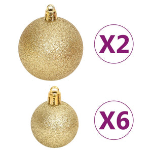 108-tlg. Weihnachtsbaumkugel Set Gold & Rot