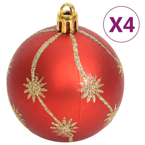 108-tlg. Weihnachtsbaumkugel Set Gold & Rot