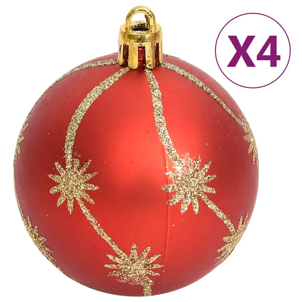 108-tlg. Weihnachtsbaumkugel Set Gold & Rot