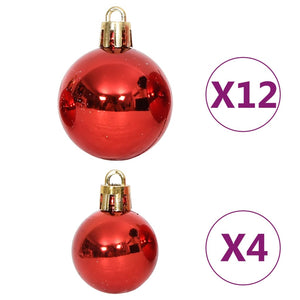 108-teiliges Weihnachtskugel-Set Rot/Weiß