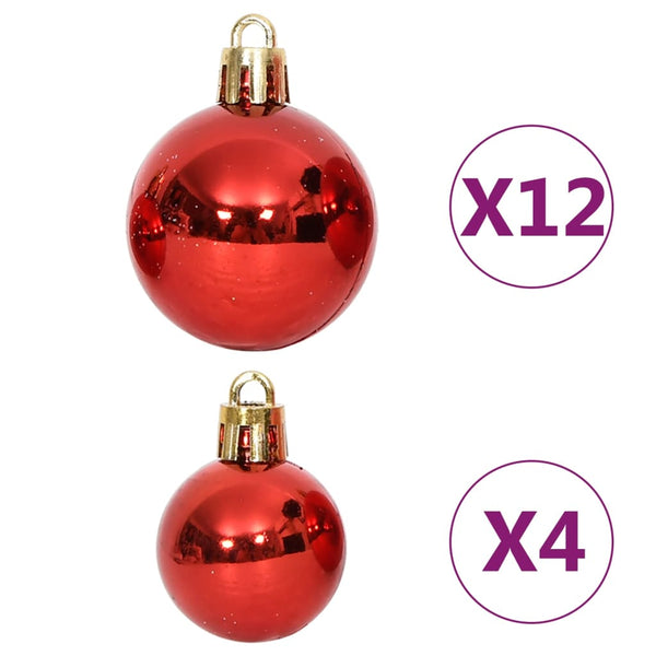108-teiliges Weihnachtskugel-Set Rot/Weiß