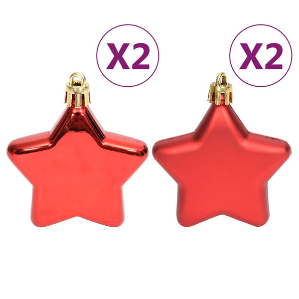108-teiliges Weihnachtskugel-Set Rot/Weiß