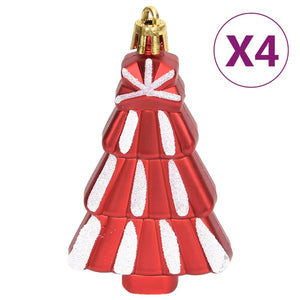 108-teiliges Weihnachtskugel-Set Rot/Weiß