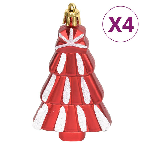 108-teiliges Weihnachtskugel-Set Rot/Weiß