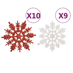 108-teiliges Weihnachtskugel-Set Rot/Weiß