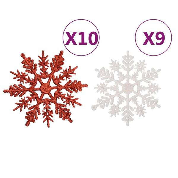 108-teiliges Weihnachtskugel-Set Rot/Weiß