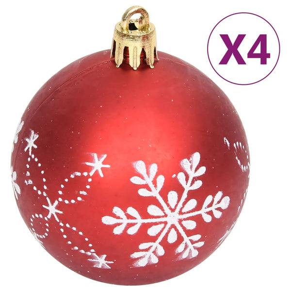 108-teiliges Weihnachtskugel-Set Rot/Weiß