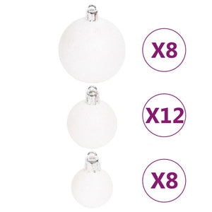 108-teiliges Weihnachtskugel-Set Rot/Weiß