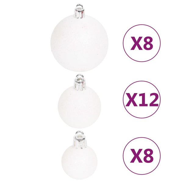 108-teiliges Weihnachtskugel-Set Rot/Weiß