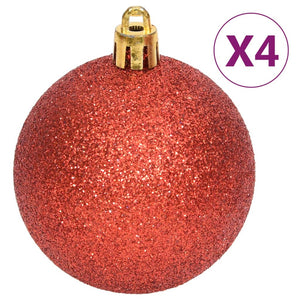 108-teiliges Weihnachtskugel-Set Rot/Weiß