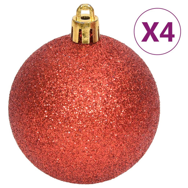 108-teiliges Weihnachtskugel-Set Rot/Weiß