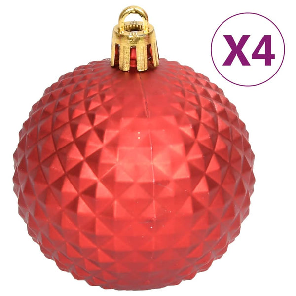 108-teiliges Weihnachtskugel-Set Rot/Weiß
