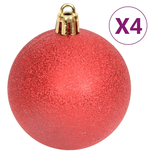 108-teiliges Weihnachtskugel-Set Rot/Weiß