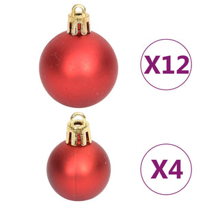 108-teiliges Weihnachtskugel-Set Rot/Weiß