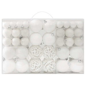Weihnachtskugeln Set, 100-teilig, Weiß