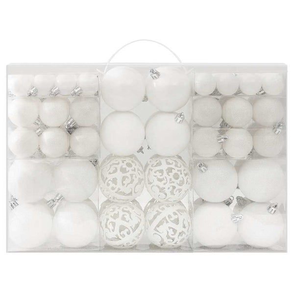 Weihnachtskugeln Set, 100-teilig, Weiß