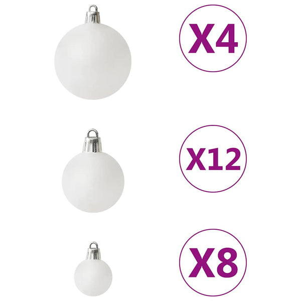 Weihnachtskugeln Set, 100-teilig, Weiß