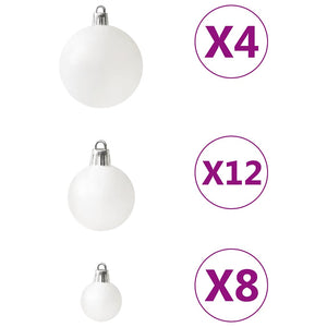 Weihnachtskugeln Set, 100-teilig, Weiß