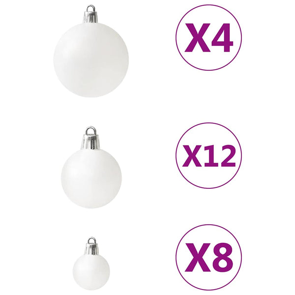Weihnachtskugeln Set, 100-teilig, Weiß