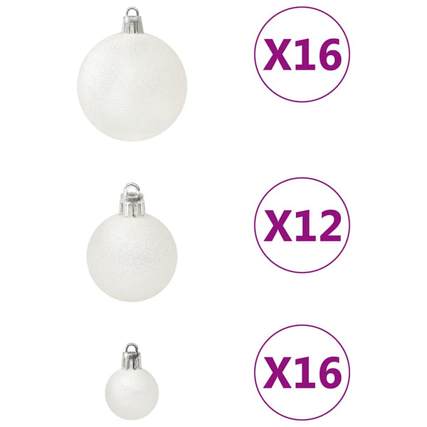 Weihnachtskugeln Set, 100-teilig, Weiß
