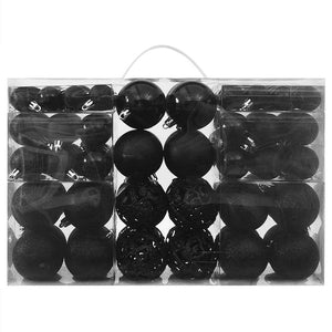 100er Weihnachtskugel Set - Schwarz