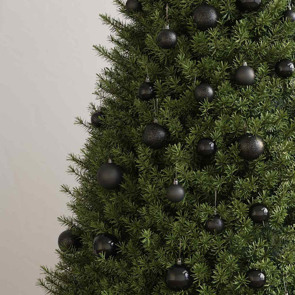 100er Weihnachtskugel Set - Schwarz
