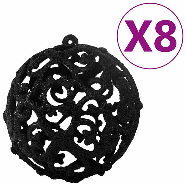 100er Weihnachtskugel Set - Schwarz