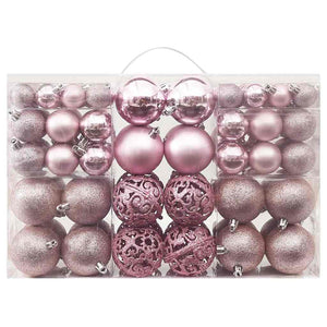 100-teiliges Weihnachtskugel-Set Rosa