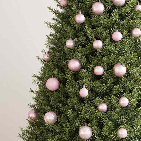 100-teiliges Weihnachtskugel-Set Rosa