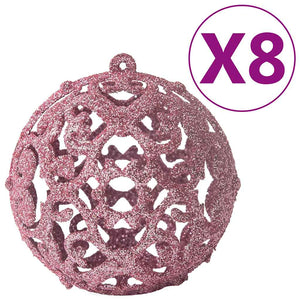 100-teiliges Weihnachtskugel-Set Rosa