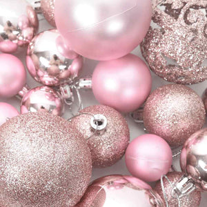 100-teiliges Weihnachtskugel-Set Rosa