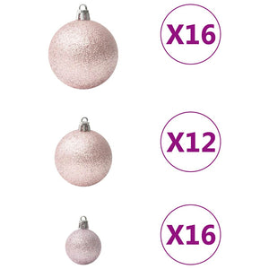 100-teiliges Weihnachtskugel-Set Rosa