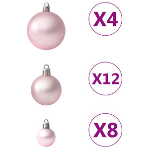 100-teiliges Weihnachtskugel-Set Rosa
