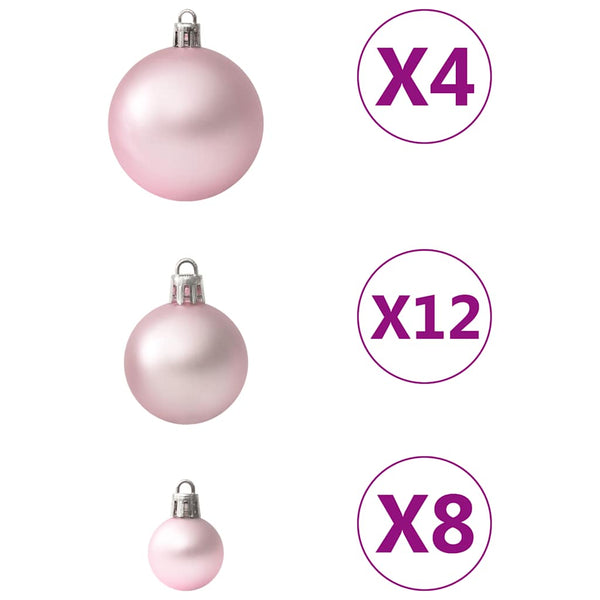 100-teiliges Weihnachtskugel-Set Rosa