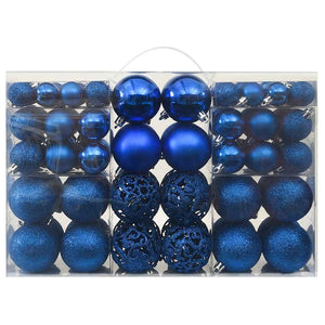 Blaues Weihnachtskugel-Set, 100-teilig