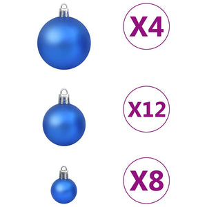 Blaues Weihnachtskugel-Set, 100-teilig