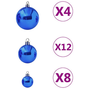 Blaues Weihnachtskugel-Set, 100-teilig