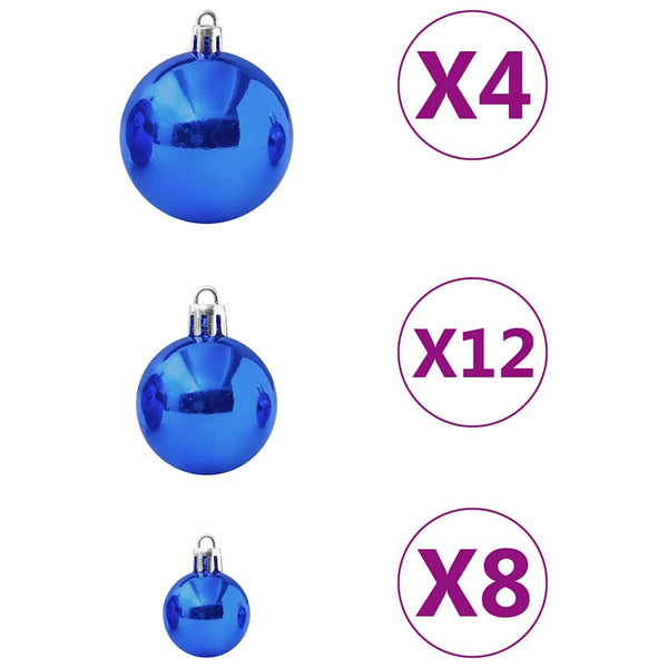 Blaues Weihnachtskugel-Set, 100-teilig