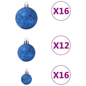 Blaues Weihnachtskugel-Set, 100-teilig