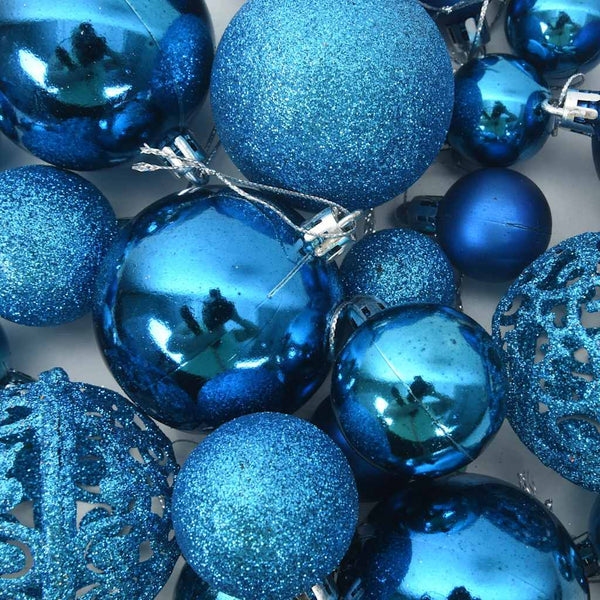 Blaues Weihnachtskugel-Set, 100-teilig