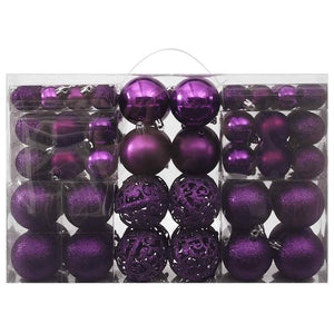 100-teiliges Weihnachtskugel-Set Lila